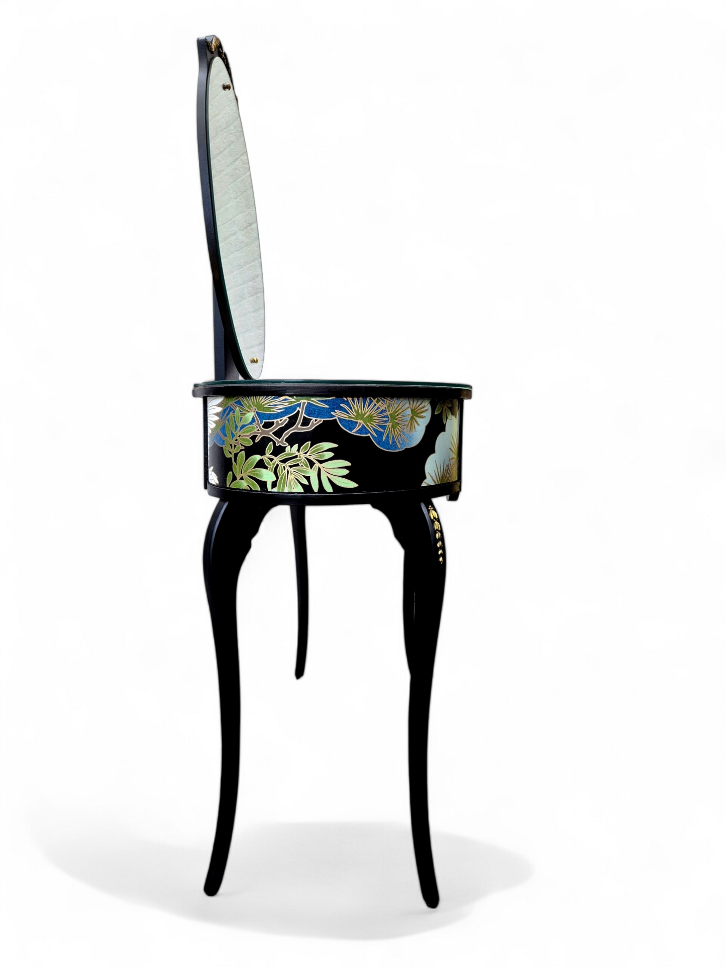 Luxury Upcycled Vintage Dressing Table with Chinoiserie Decoupage