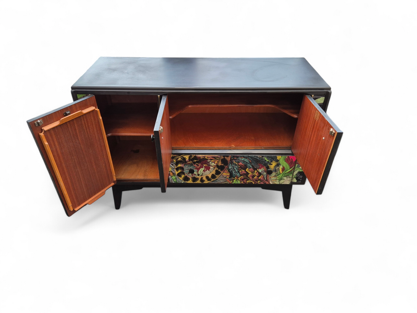 Luxury Mid Century G Plan Sideboard/ TV unit Timorous Beasties Clouded Leopard