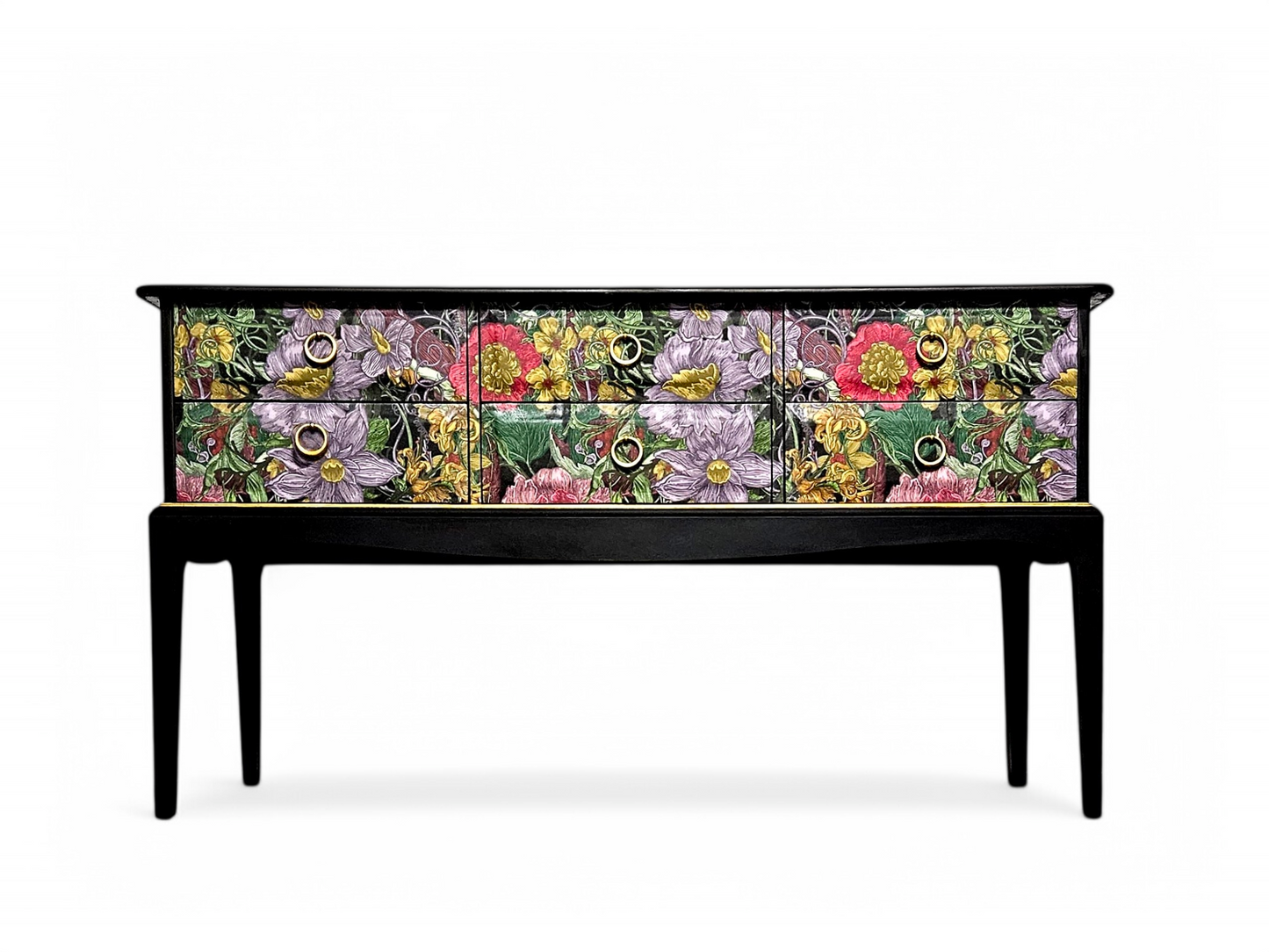 Luxury Vintage Sideboard/ Chest of Drawers with Timorous Beasties Berkeley Blooms